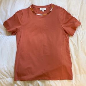 Peach embroidered shirt